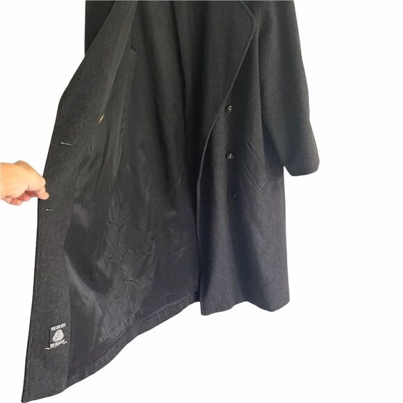 LUBA Paris Vintage Wool Double Breasted Long Winter Coat Grey L - Picture 5 of 9